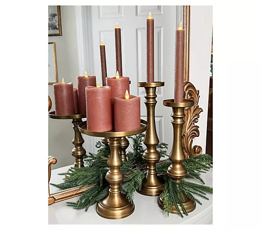 Simply Stunning Set of 5 Rustic Flameless Candle Set by Janine Graff | QVC