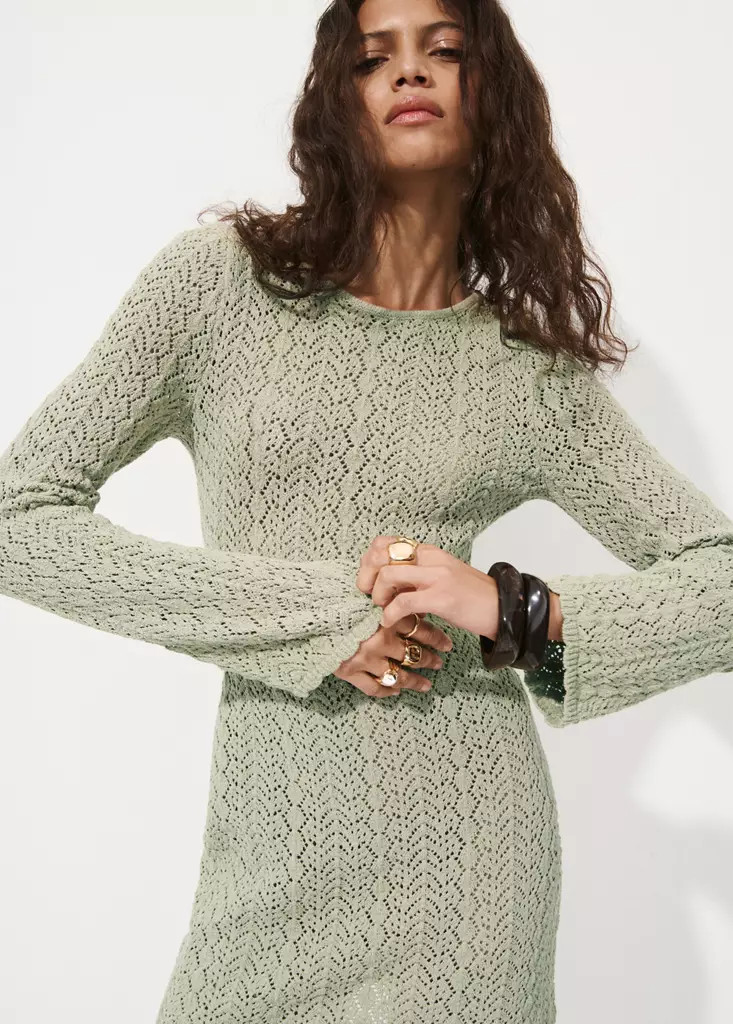 Crochet dress with back neckline - Women | MANGO United Kingdom | MANGO (UK)