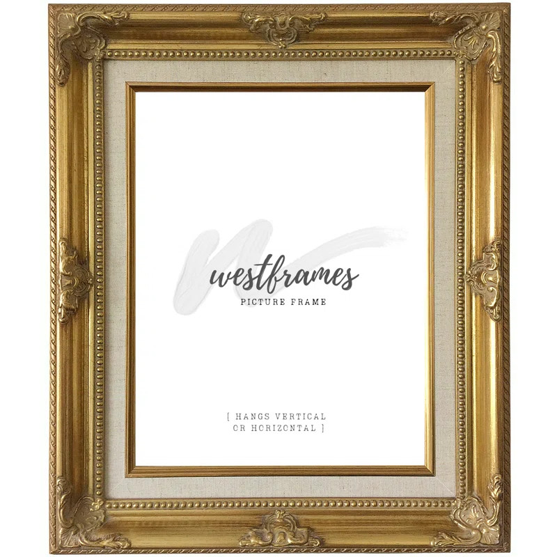 Estelle Antique Gold Leaf Wood French Baroque Picture Frame | Wayfair North America