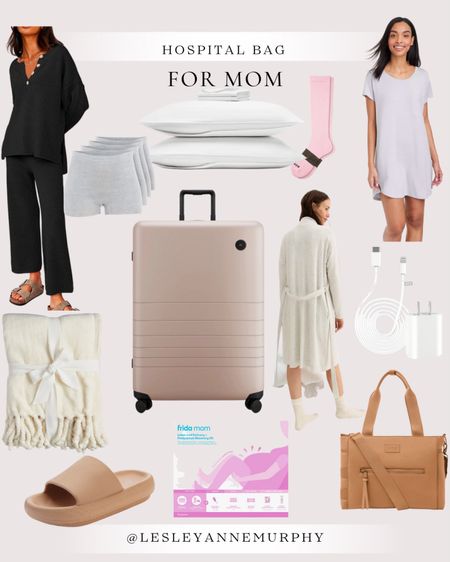 Hospital bag essentials for mom’s comfort and recovery! This isn’t my first rodeo so these are my tried and true necessities for baby # 2. Frida mom boy shirts & a full size luggage are VIP to me. 

#LTKbump #LTKfamily #LTKbaby