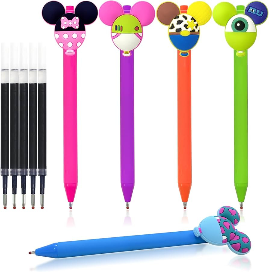 HL Hope&Luck 5PC Cute Mouse Head Character Ears Pens | Pen for Adults & Kids | Multi Color Cartoo... | Amazon (US)
