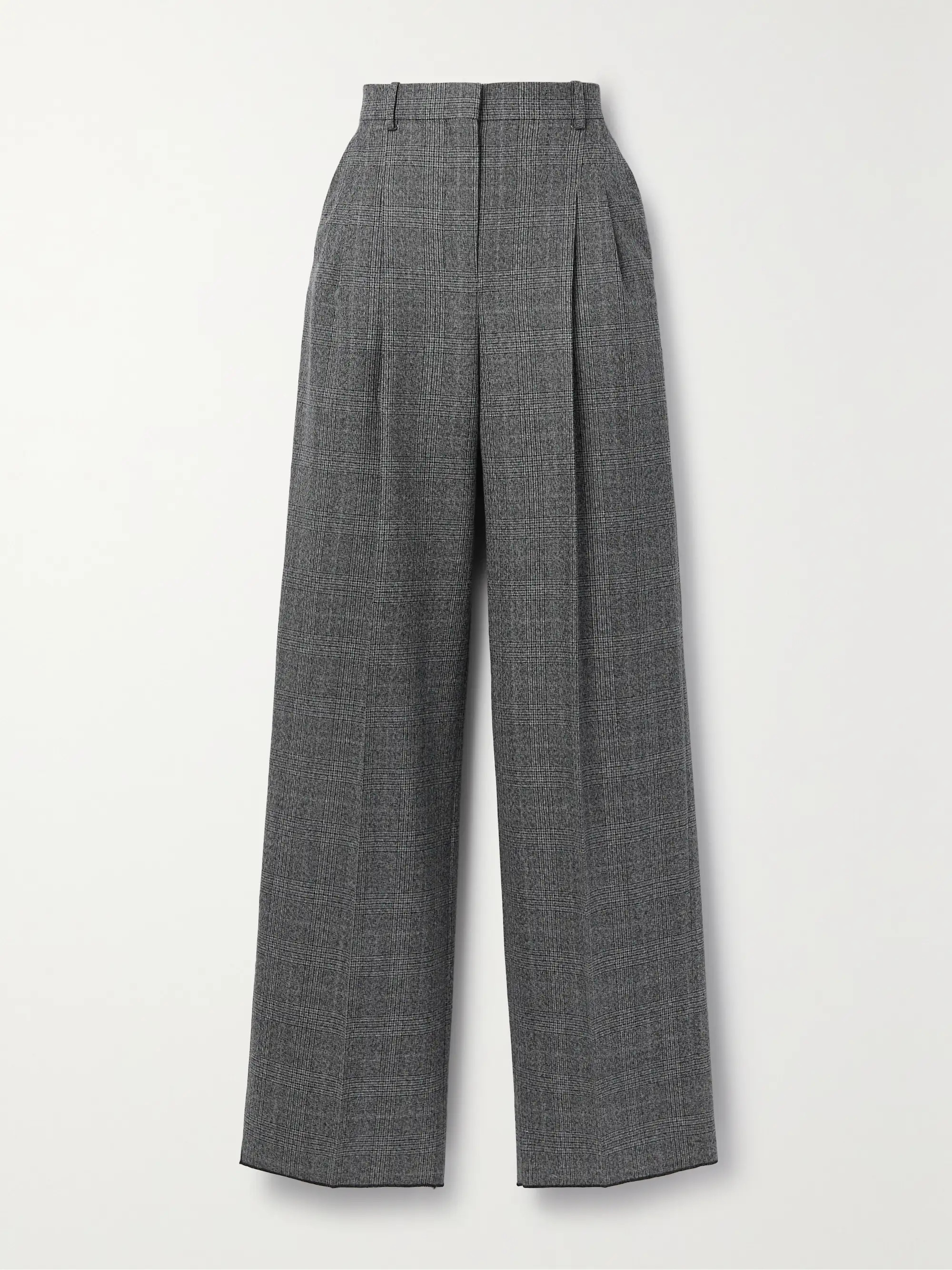 Billie pleated Prince of Wales checked wool wide-leg pants | NET-A-PORTER (UK & EU)