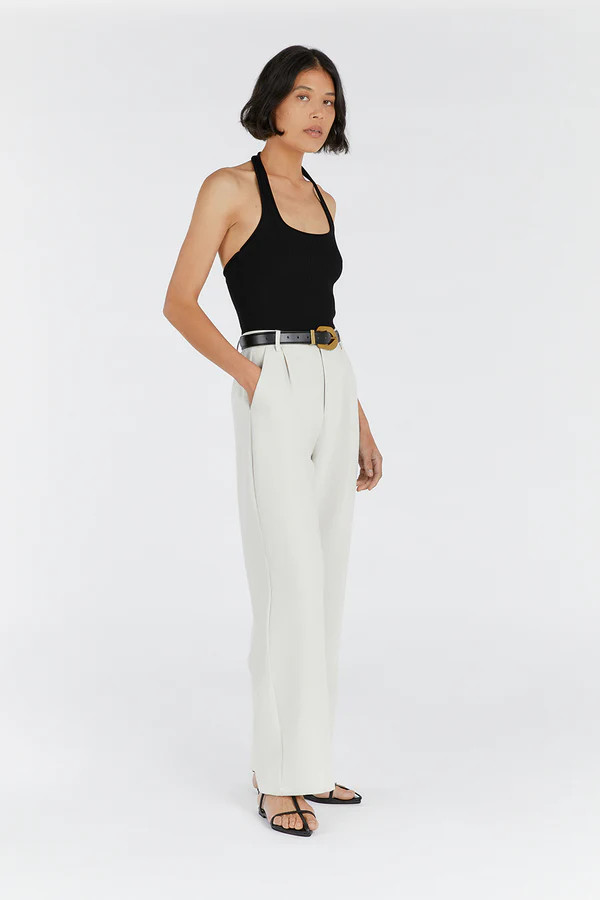 EDDISON BLACK KNIT HALTER TOP | DISSH