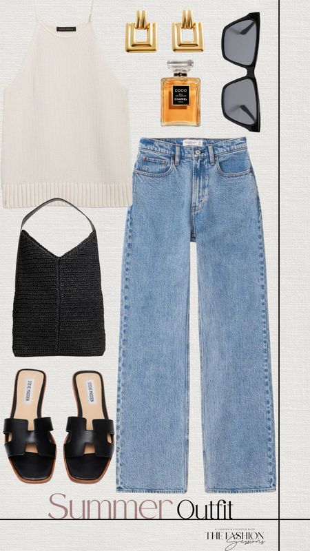 Summer Outfit | Knit Top | Denim Jeans | Woven Bag | Banana Republic |

#LTKStyleTip #LTKOver40 #LTKSeasonal