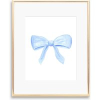 Blue Bow Watercolor Painting Art Print, Hamptons Style Decor, Baby Boy Nursery, Boys Room Ideas, Cute Wall Little Gift | Etsy (US)