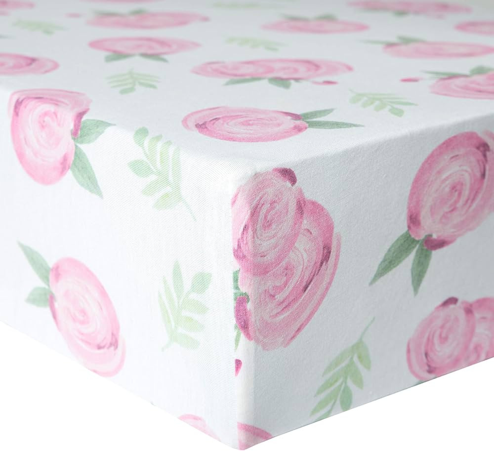 Premium Fitted Knit Crib Sheet/Toddler Sheet Grace by Copper Pearl | Amazon (US)