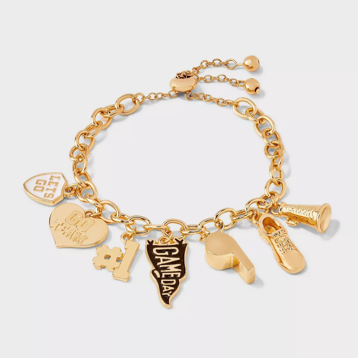 Go Team Pull-Tie Charm Bracelet - Universal Thread™ Gold | Target