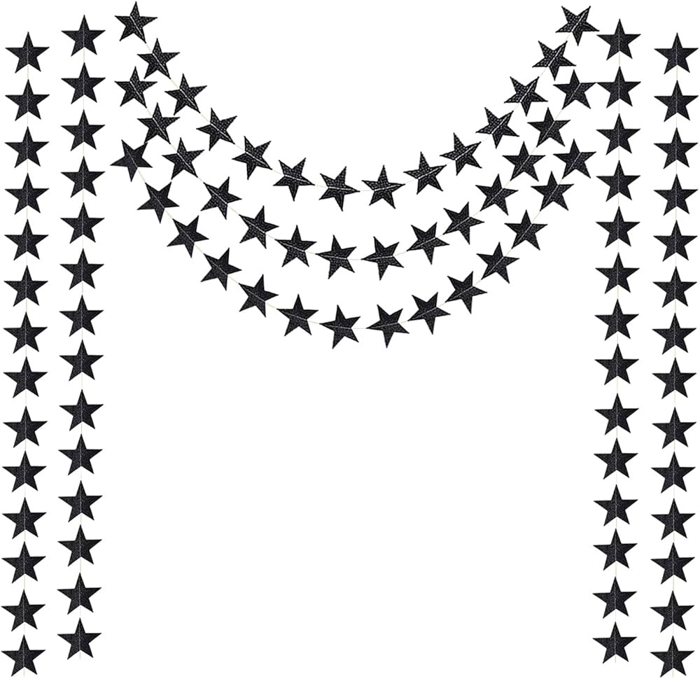 Honbay 2PCS Double Side Glitter Paper Star Garland Christmas Galaxy Banner Christmas Garland - 2.... | Amazon (US)