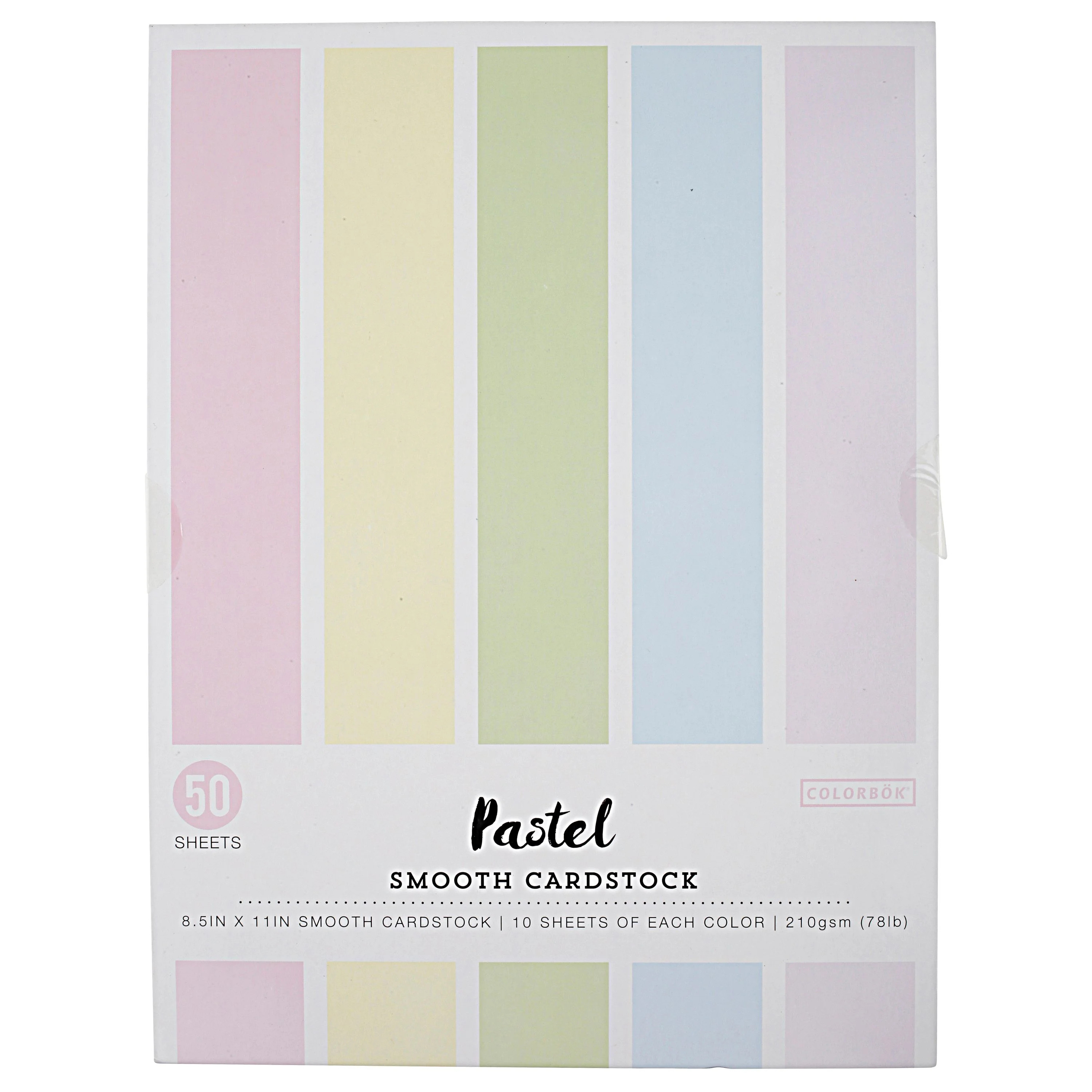 Colorbok Smooth Pastel Multicolor Cardstock, 8.5" x 11", 121 lb./180 gsm, 50 Sheets | Walmart (US)