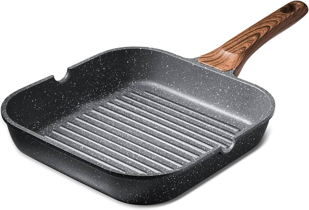 SENSARTE Nonstick Grill Pan for Stove Tops, Versatile Griddle with Pour Spouts, Square Big Cookin... | Amazon (US)