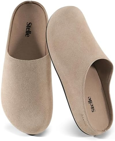 Stelle Clogs Women Mens Arch Support Suede Soft Cork Footbed Sandals Potato Shoes Slip on Home Sl... | Amazon (US)