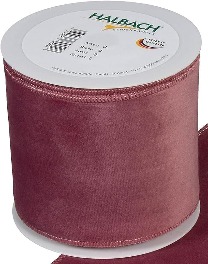 FloristryWarehouse Dusky Pink Christmas Velvet Fabric Ribbon 4 inches Wide on 9 Yards roll. Wired... | Amazon (US)