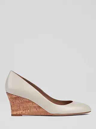 L.K.Bennett Eevi Wedge Heel Leather Court Shoes | John Lewis (UK)