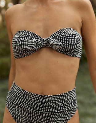 Aerie Jacquard Tie Bandeau Bikini Top | American Eagle Outfitters (US & CA)