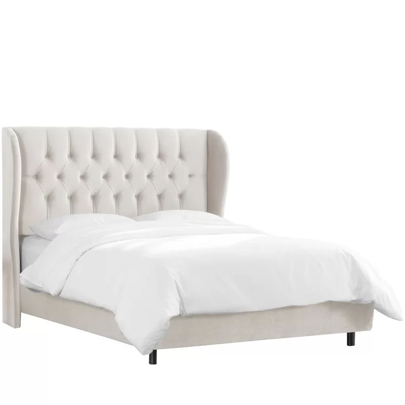 Wamsley Tufted Wingback Linen Upholstered Panel Bed | Wayfair North America