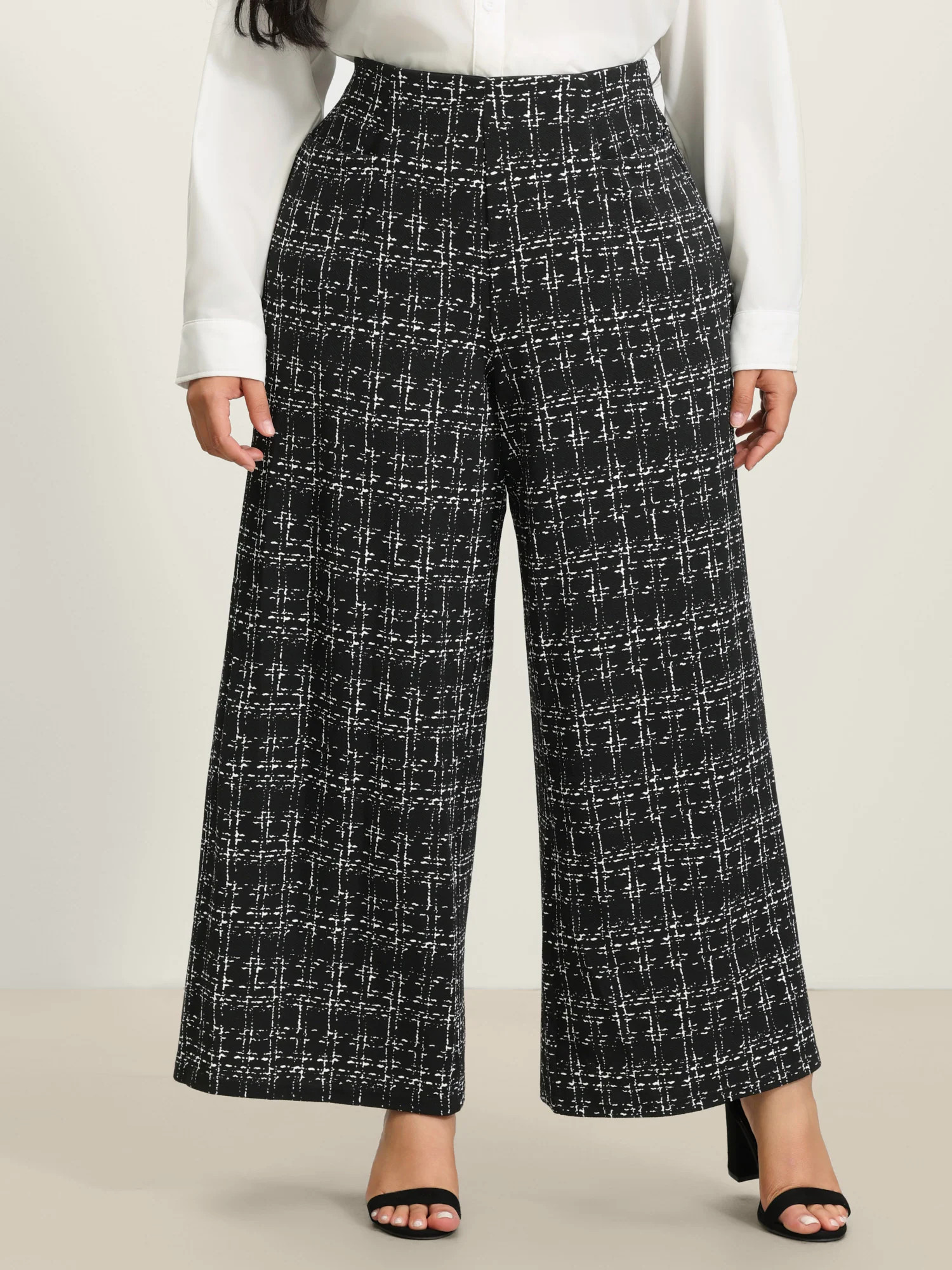 Tweed Texture Wide-Leg Pants | Bloomchic