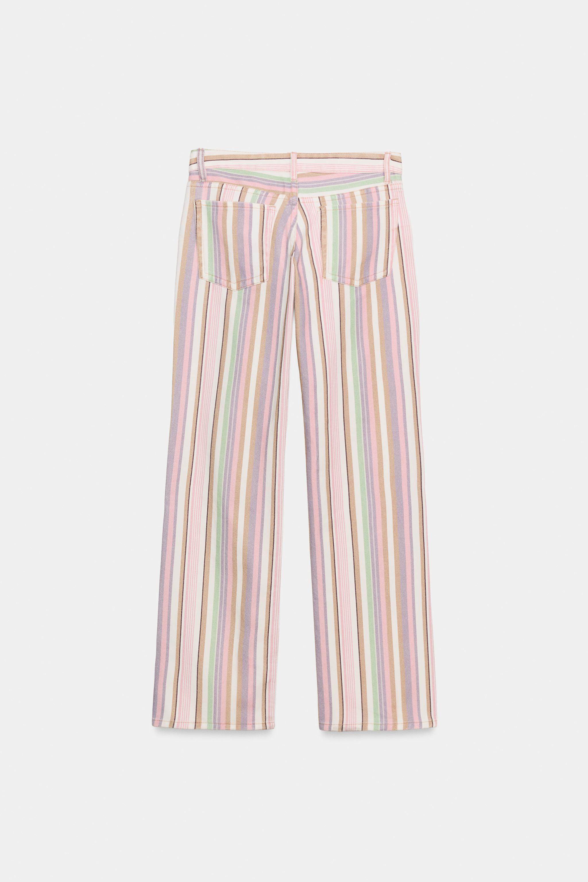 TRF LOW-RISE STRIPED WIDE-LEG JEANS | Zara UK