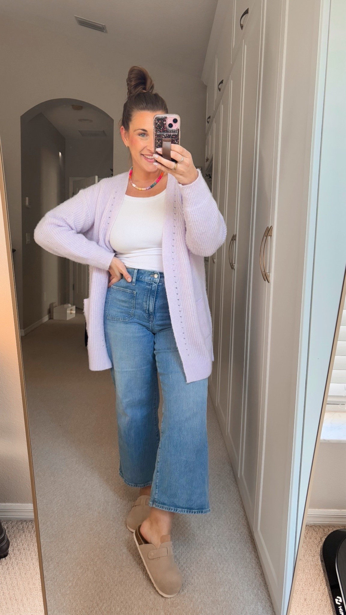 Love this lilac color for spring! Comfy casual ootd 💜

TTS medium 
Size 8/29 jeans 

#LTKootd #LTKgrwm #LTKMidsize