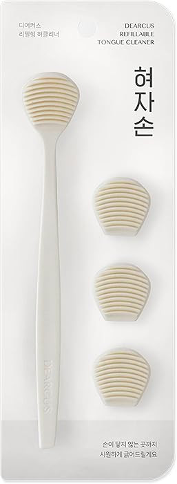 DEARCUS Korean Tongue Scraper with 3 Replaceable Heads - 100% BPA Free TPE Tongue Cleaner - Reduc... | Amazon (US)