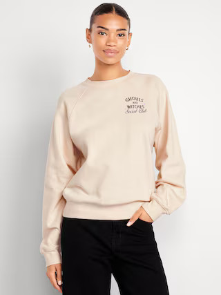 SoComfy Oversized Graphic Raglan Sweatshirt | Old Navy (US)