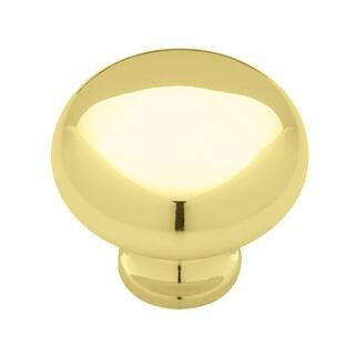 Logan 1-1/4 in. (32 mm) Polished Brass Round Cabinet Knob | The Home Depot