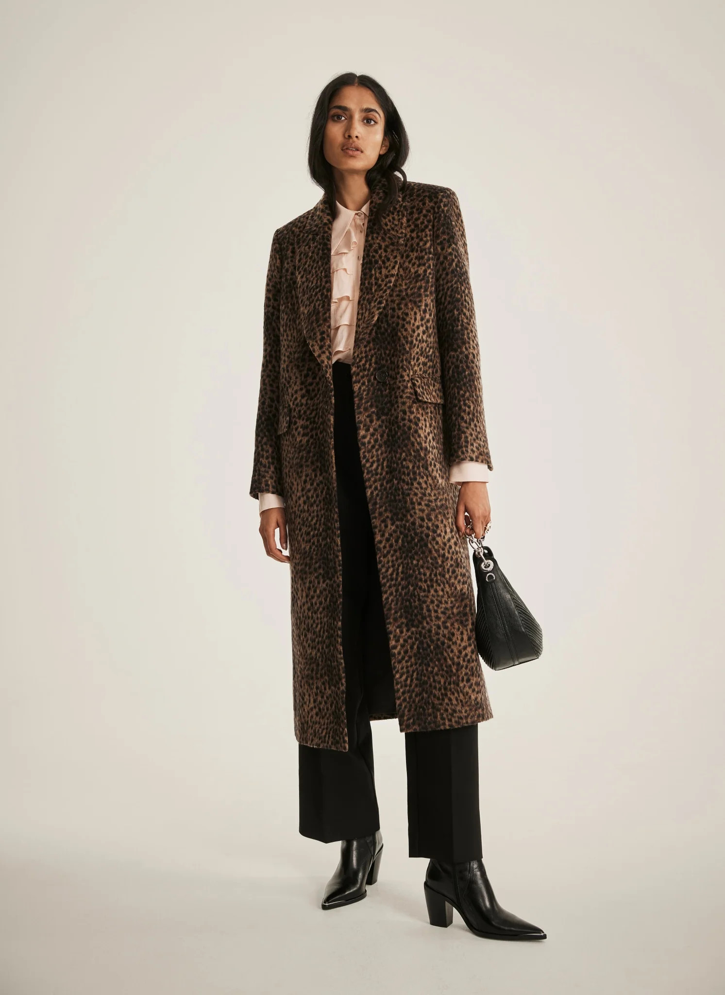 Leopard Print Long Coat | Mint Velvet