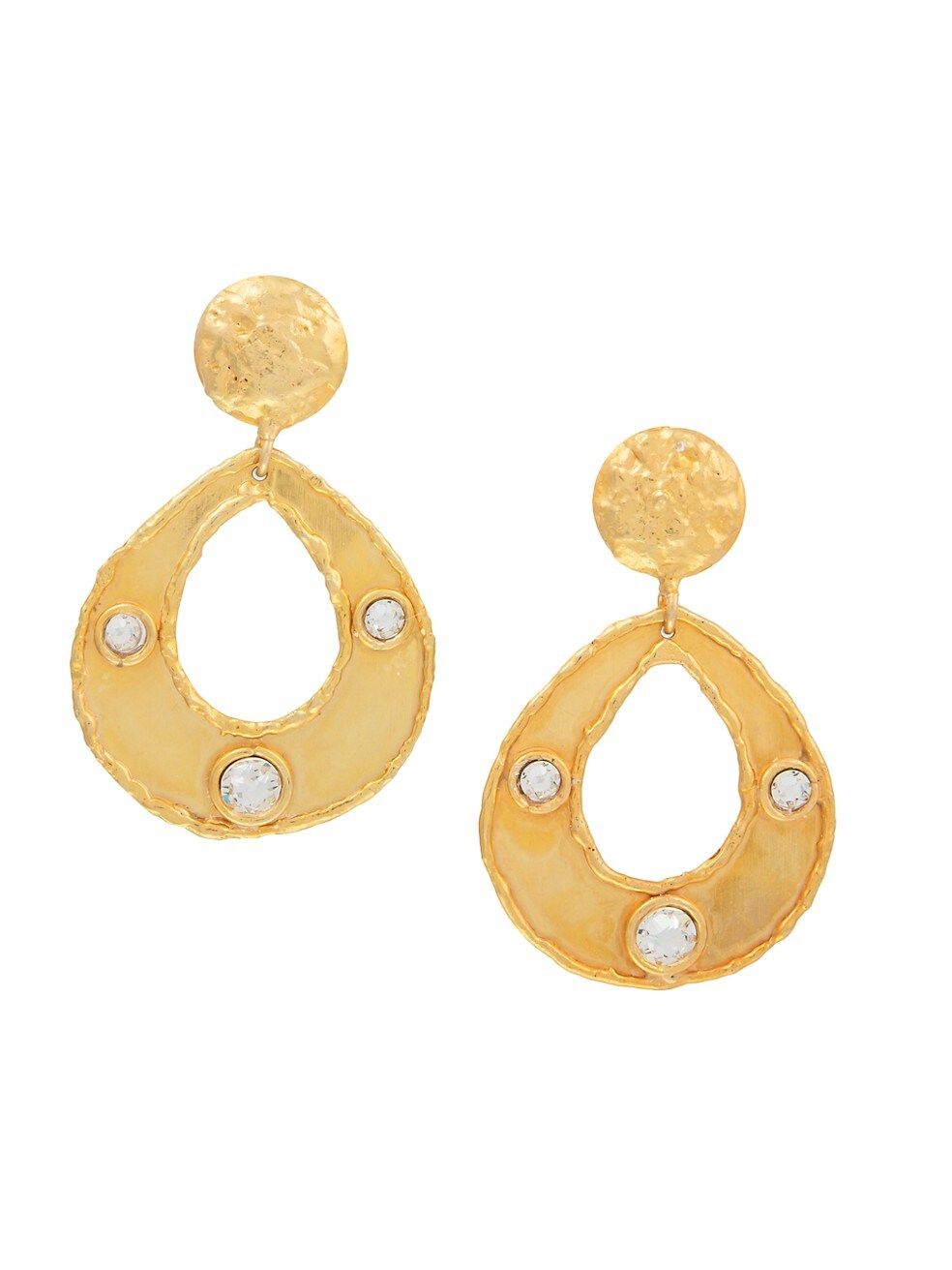 Thalita 22K Goldplated & Swarovski Crystal Drop-Hoop Earrings | Saks Fifth Avenue