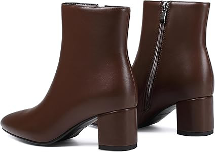 Women's Ankle Boots Pointed Toe Chunky Block Heel Short Boots for Women Low Heeled Booties | Amazon (US)