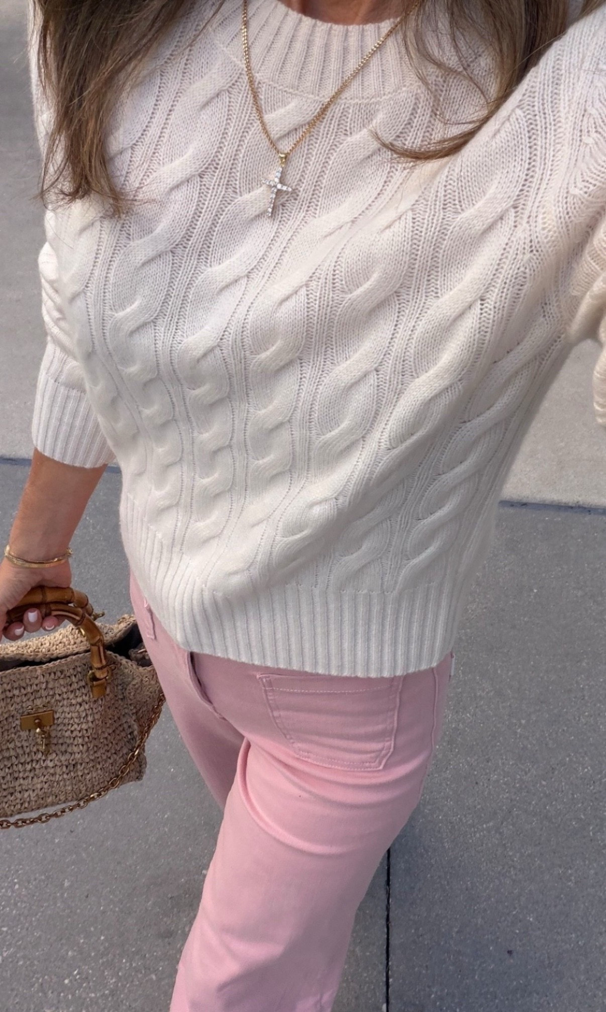 This sweater is back in stock! Wearing a Small
-Pants have lots of stretch on serious repeat! Pink is fun for spring! 

#LTKootd #LTKOver40