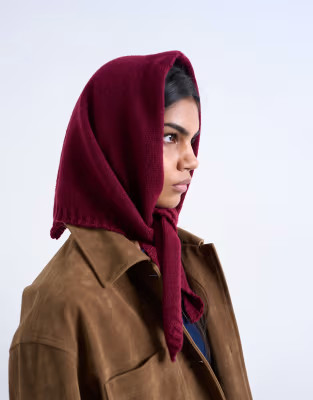 Topshop Heidi hooded scarf in burgundy | ASOS | ASOS (Global)