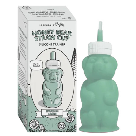 Legendairy Milk Honey Bear Silicone Straw Cup for Infants, Seafoam Green, 8 oz | Walmart (US)