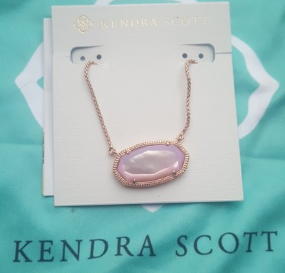 Kendra Scott Delaney Lilac Rose Gold Adjustable Necklace Dylan Reversible Chain | eBay US