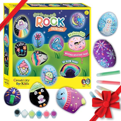 Creativity for Kids Glow in The Dark Rock Painting Kit | Paint & Decorate 10 Rocks with Vibrant Colors & Glow Accents | DIY Rock Painting Kit for Kids | Fun Arts & Crafts (Ages 6+) | Amazon (US)