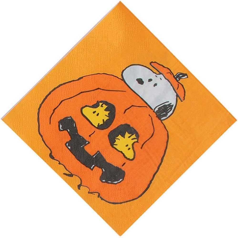 Peanuts Snoopy Woodstock Halloween Thanksgiving Paper Beverage Napkins | Amazon (US)