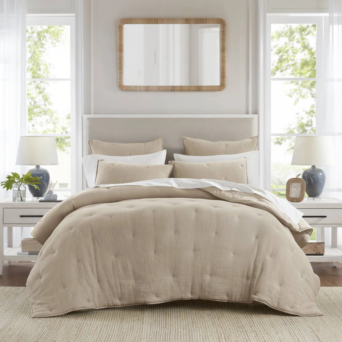 Breeze Cotton Gauze  Embroidered Quilt Set | Wayfair North America