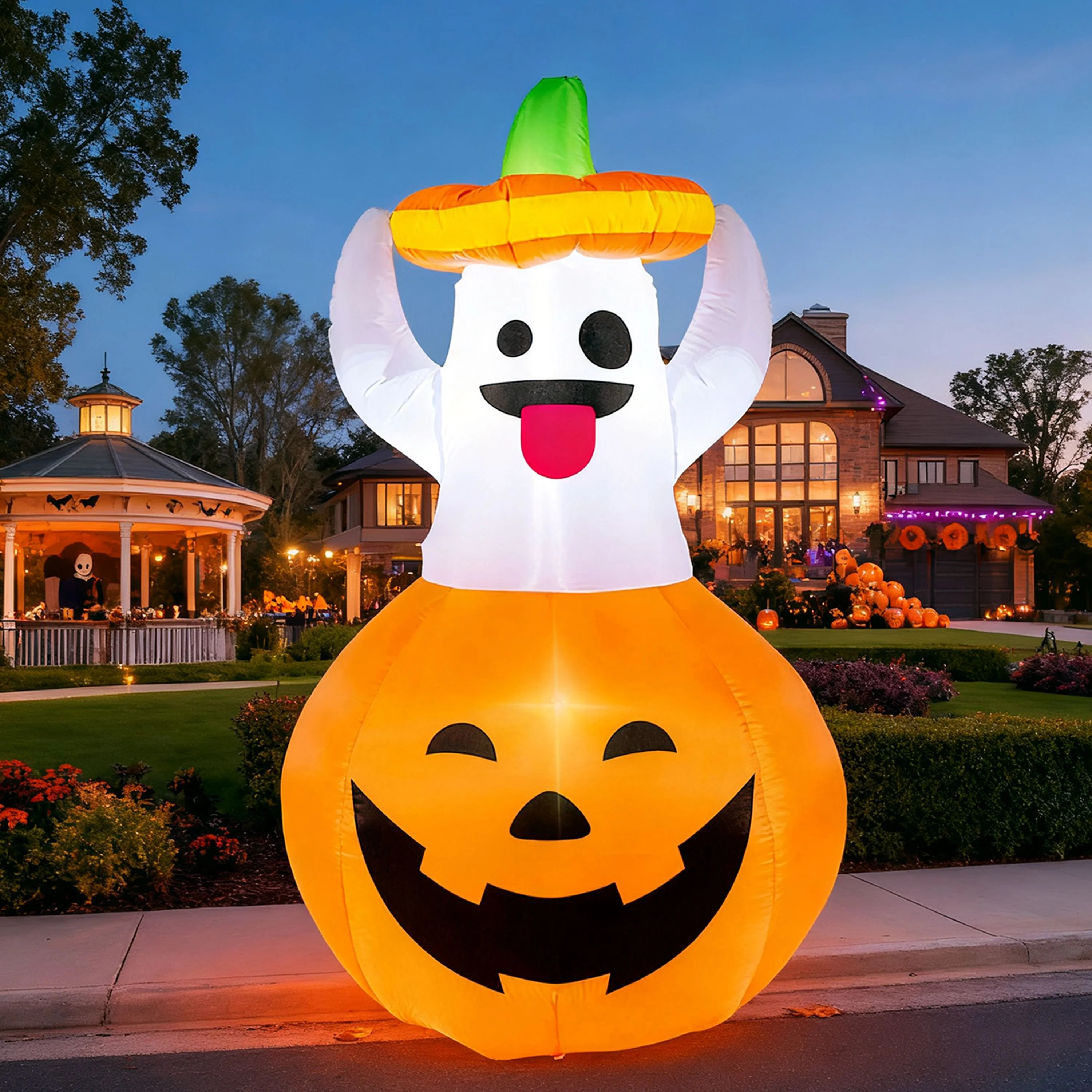 Joyfy 5 FT Halloween Inflatables Light up Pumpkin Ghosts Halloween Inflatables Outdoor Decoration... | Walmart (US)
