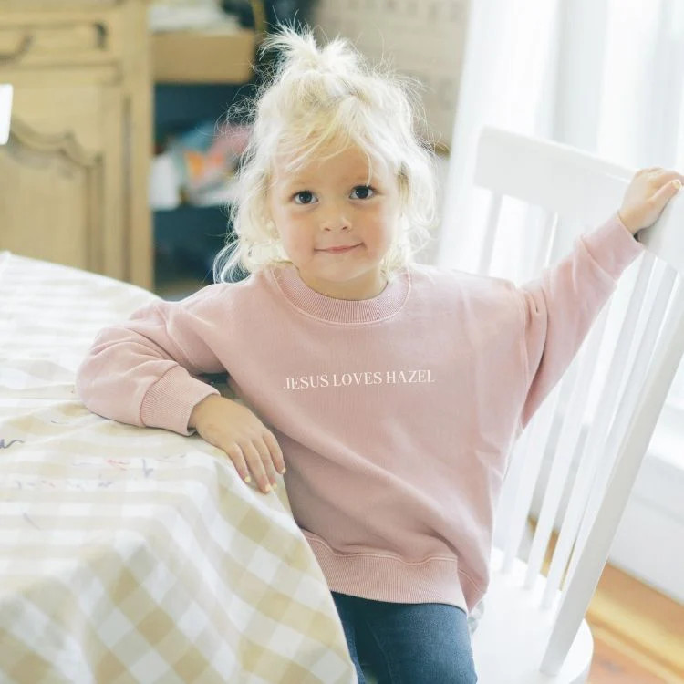 Customized Crewneck in Dusty Rose | Little Texan Design