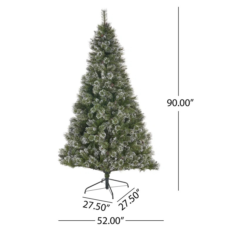 Sand & Stable™ Green Artificial Spruce Christmas Tree and Pinecones & Reviews | Wayfair | Wayfair North America