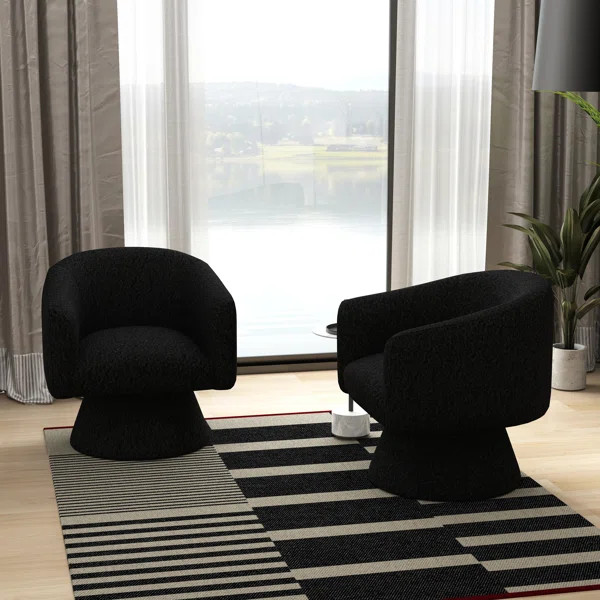 Caleigha 28'' Wide Swivel Barrel Chair | Wayfair North America