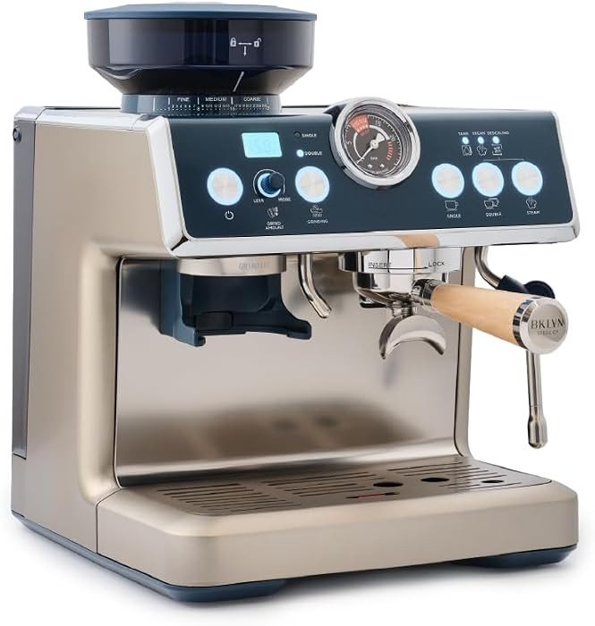 Brooklyn Steel Co. Talos Semi-Automatic Grind & Brew Espresso Machine - Indigo Reverie | Amazon (US)