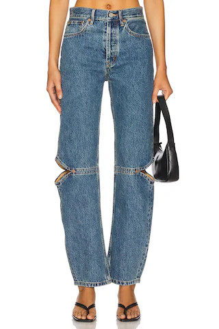 Still Here Cowgirl Straight Jeans in Blue. - size 23 | Revolve Clothing (Global)