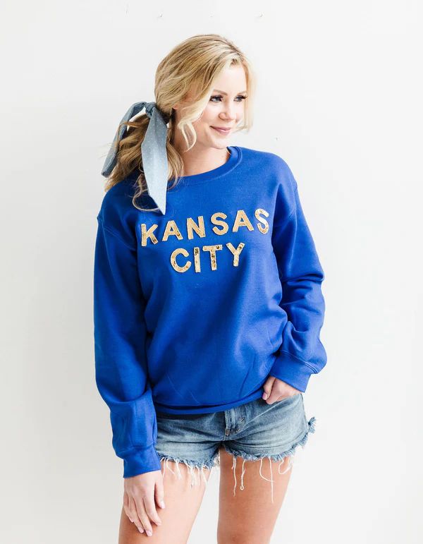 Royal Blue Kansas City Sequin Sweatshirt | localE