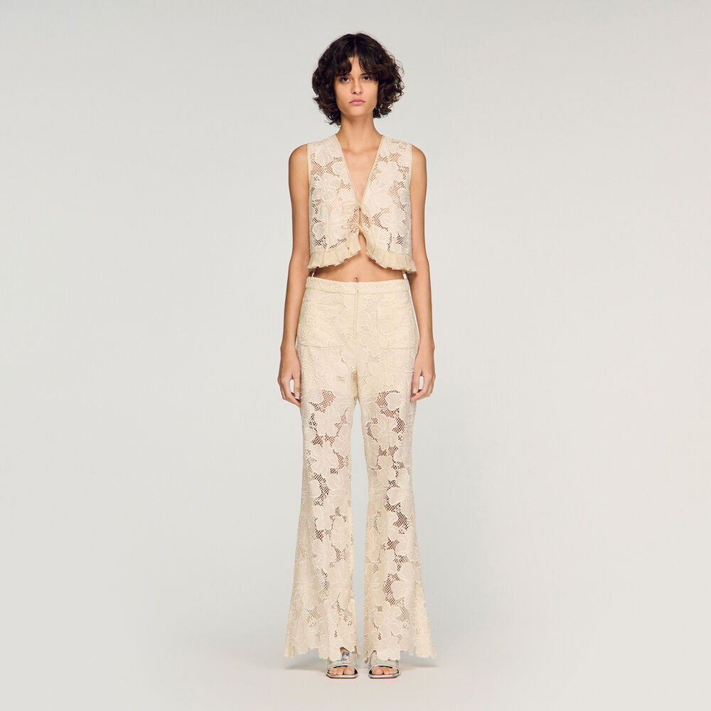 Guipure lace crop top | Sandro US | Sandro-Paris US