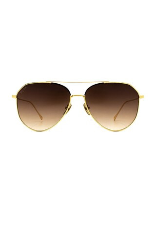 DIFF EYEWEAR Dash in Brushed Gold & Coffee Gradient from Revolve.com | Revolve Clothing (Global)