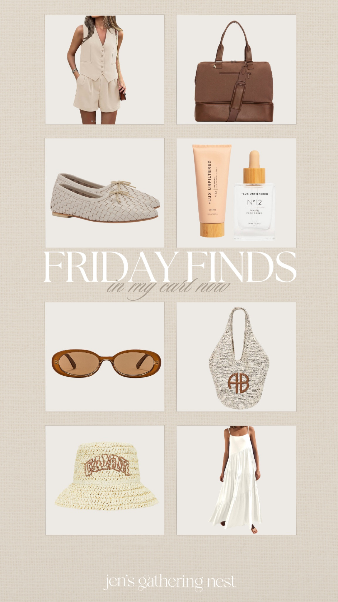 Friday finds — my current favs + what I’m eyeing 🤍

#fridayfinds #womens #womensdresses #maxidress #sunnies #beachbag #summerfashion #beauty #beachhat

#LTKFindsUnder100 #LTKShoeCrush #LTKStyleTip