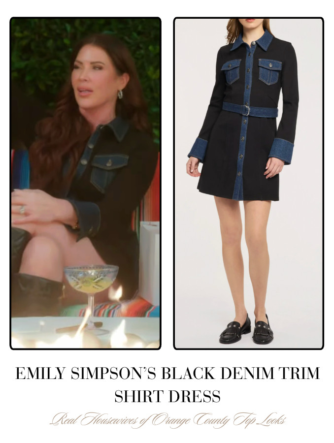 Emily Simpson's Black Denim Trim Shirt Dress 

 