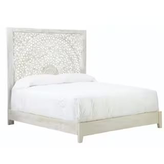 Best SellerChennai Whitewash King Bed | The Home Depot