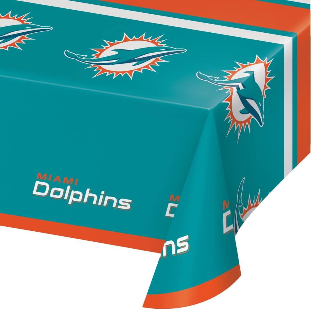 Trendware Miami Dolphins Plastic Tablecloth, 3 ct | Amazon (US)