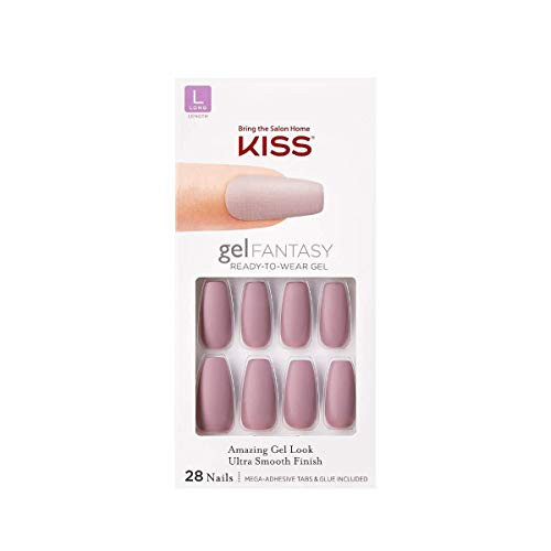 KISS Gel Fantasy Ready-to-Wear Press-On Gel Nails, “Stick Together”, Long, Dark Pink, Nail Kit with 24 Mega Adhesive Tabs, Pink Gel Glue, Manicure Stick, Mini File, and 28 Fake Nails | Amazon (US)