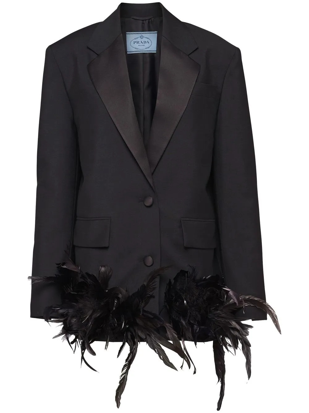 feather-trim kid mohair blazer | Farfetch Global